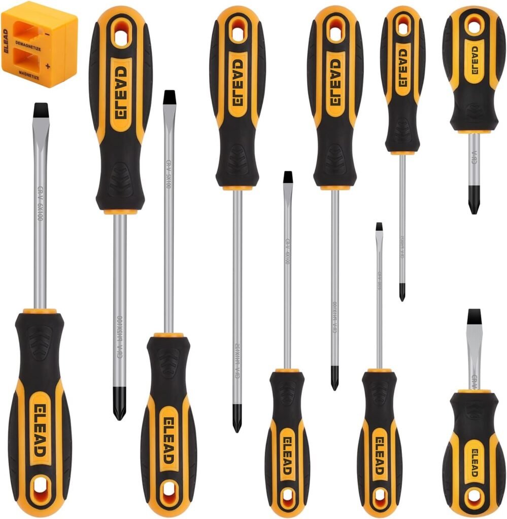 11PCS Screwdriver Set 5 Phillips and 5 Slotted Tips magnetic screwdriver set screw driver work on small screws as well as large. Magnetizer Demagnetizer for Screwdriver Tips Bits and Small Tools