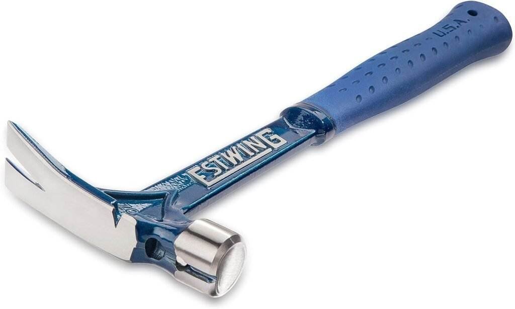 ESTWING Ultra Series Hammer - 15 oz Short Handle Rip Claw with Smooth Face  Shock Reduction Grip - E6-15SR