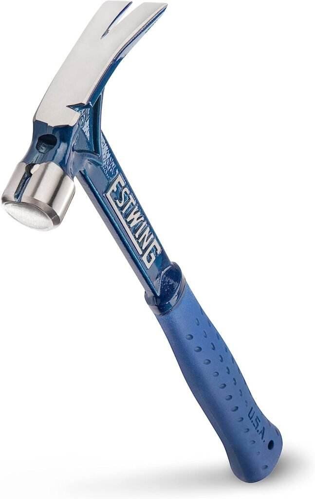 ESTWING Ultra Series Hammer - 15 oz Short Handle Rip Claw with Smooth Face  Shock Reduction Grip - E6-15SR