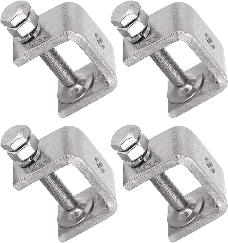 luluxing 4Pcs 304 Stainless Steel C Clamp 1 Inch Tiger Clamp Woodworking Clamp Heavy Duty C-clamp With Wide Jaw Openings