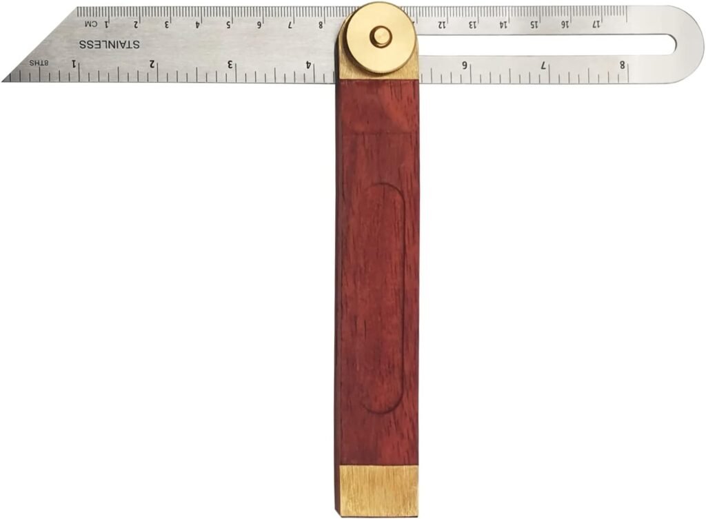 LYFJXX Bevel Gauge, Sliding Bevel Gauge, 8 Inch T Bevel Angle Finder with Wooden Handle T Measurements Ruler for for Craftsman Carpenter
