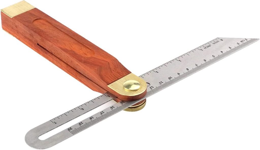 MY MIRONEY 9 T-Bevel Sliding Angle Ruler Protractor Multi Angle Adjustable Gauge Measurement Tool Hardwood Handle with Metric  Imperial Marks