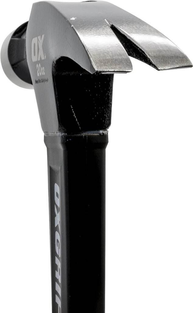 OX TOOLS Trade 20-Ounce Straight Claw Hammer | Reinforced Fiberglass Handle w/Grip  Forged Steel Head