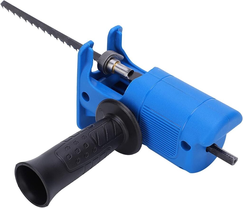 Reciprocating Saw, Portable Electric Reciprocating Saws to Cut Wood and Metal, Jigsaw Drill Attachment with 3 Saw Blades