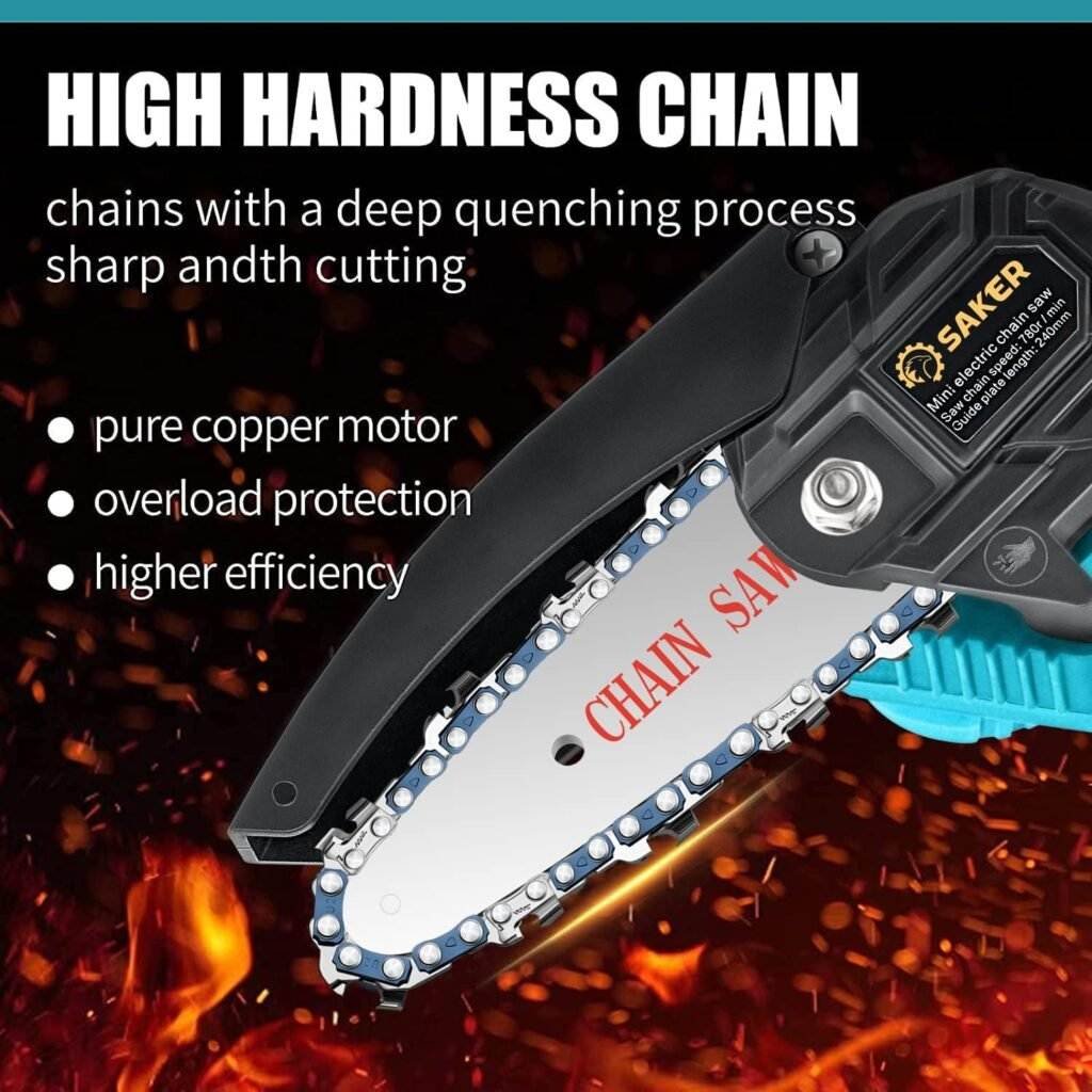Saker Mini Chainsaw,Portable Electric Chainsaw Cordless- Saker Mini Chainsaw-Only One Battery