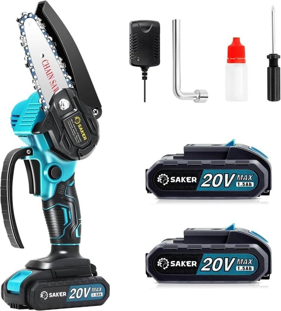 Saker Mini Chainsaw,Portable Electric Chainsaw Cordless- Saker Mini Chainsaw-Only One Battery