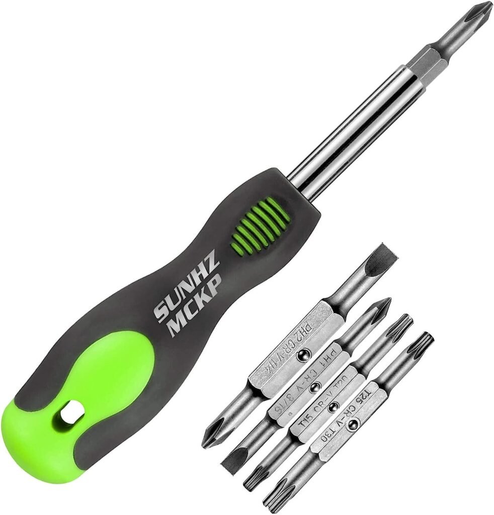 SUNHZMCKP 8 in 1 Screwdriver, Portable multi-purpose screwdriver set，High-Strength Bits, Phillips, Slotted, Torx，Suitable for outdoor and daily repair tools,The best tool gift
